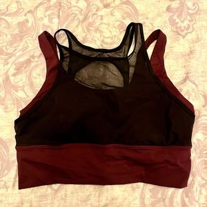 Lululemon Maroon + Black mesh Sports Bra